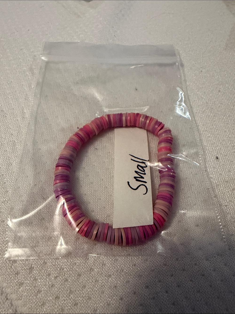 Pink Heishi Disk Stretch Bracelet - Unbranded